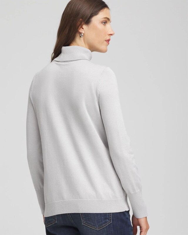 Metallic Turtleneck Pullover Sweaters - image 3